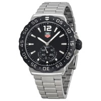 Réplica Tag Heuer Formula 1 Grande Data Mostrador Preto Aço Inoxidável Masculino WAU1110.BA0858