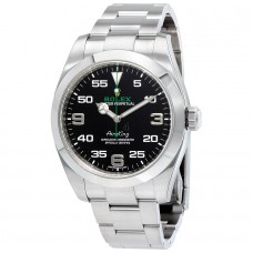 Réplica relogio Rolex Air King Mostrador preto de aço inoxidável 116900BKAO