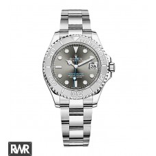 Rolex Yacht-Master Rhodium Dial Steel e Platinum Oyster Midsize 268622RSO Réplica relogio