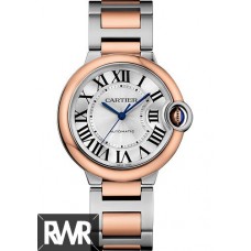 Copiar Cartier Ballon Bleu 36 mm Aço e Ouro Rosa Senhoras W2BB0003