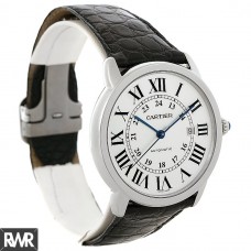 Réplica relogio Cartier Ronde Solo Prata Mostrador Automático em Aço W6701010