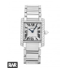 Copiar Cartier Tank Francaise Diamonds ouro branco 18k senhoras WE100251