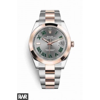 Réplica do relógio Rolex Datejust 41 Everose Everose ouro 126301 Slate Dial