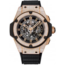 Réplica do relógio Hublot King Power Unico King Gold Pave 701.OX.0180.RX.1704