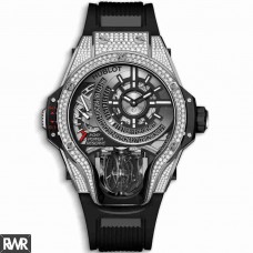 Copiar Hublot MP-09 Tourbillon Bi-Axis Titanium Pavé