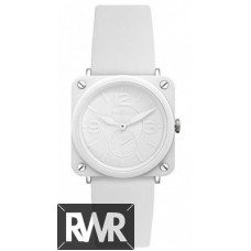 Réplica Bell & Ross Aviation Quartz Midsize BR-S White Ceramic Phantom