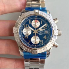 Breitling Avenger II A1338111/C870SS Réplica do cronógrafo automático em aço inoxidável com mostrador azul