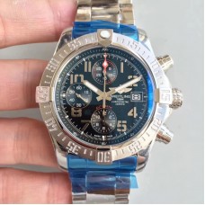 Replica Breitling Avenger II Chronograph Automatic Aço Inoxidável Mostrador Preto