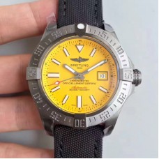 Réplica Breitling Avenger II Seawolf A1733110/I519/106W/A20BASA.1 Mostrador amarelo em aço inoxidável