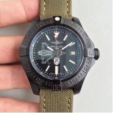 Réplica Breitling Avenger II Seawolf Boelcke M173316Y/BE72 PVD mostrador preto