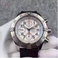 Réplica Breitling Super Avenger edicao limitada A13370 em aço inoxidável com mostrador branco