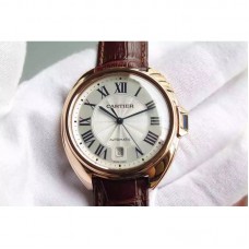 Réplica Cartier Cle 40 MM Ouro Rosa Marcas Brancas