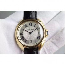 Réplica Cartier Cle 40MM Ouro Amarelo Marcas Brancas