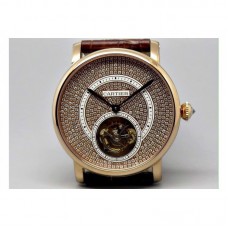 Réplica Cartier Ronde Louis Tourbillon Ouro Rosa Diamantes Dial Tourbillon 