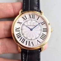 Réplica Ronde Luis Cartier W6800251 42MM Ouro Amarelo Prata Dial