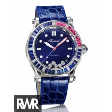 Réplica do relógio Chopard Happy Calendário Feminino Ocean Rosa Vermelha