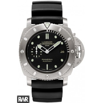 Réplica relogio Panerai Luminor Submersível 1950 2500m 3 Dias Automático Titanio PAM00364