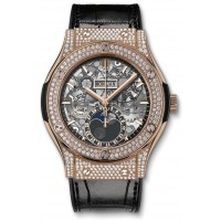 Hublot Classic Fusion Aerofusão Moonphase King Gold Pave 517.OX.0180.LR.1704