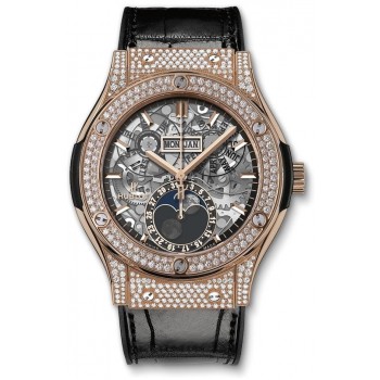 Hublot Classic Fusion Aerofusão Moonphase King Gold Pave 517.OX.0180.LR.1704