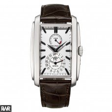 Réplica do relógio Patek Philippe Gondolo Prata Branco Mostrador 18K Ouro Branco 5200G-010