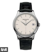 Copiar Patek Philippe Calatrava Mostrador Mecânico de Couro Marfim 5227G-001