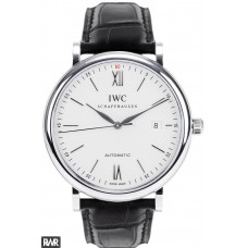 Réplica do relógio IWC Portofino Silver Dial Black Automatic Masculino 356501