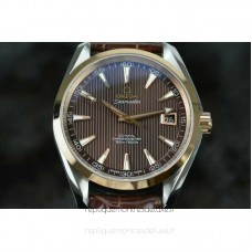 Réplica Omega Seamaster Aqua Terra 150M 41MM Ouro Rosa /aco inoxidável Castanho Dial 