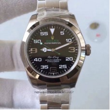 Réplica Rolex Air-King 116900 Aco Inoxidável Marcador Preto