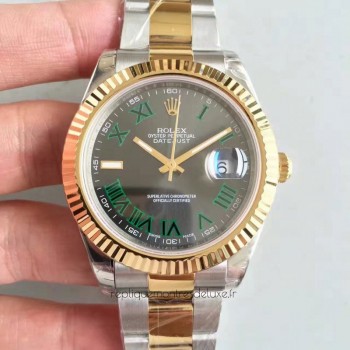 Réplica Rolex Datejust II 116333 41MM Aco Inoxidável & Ouro Amarelo Anthracite Dial