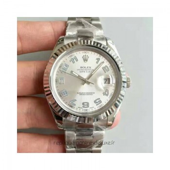 Réplica Rolex Datejust II 116334 41MM Aco Inoxidável Ródio Dial