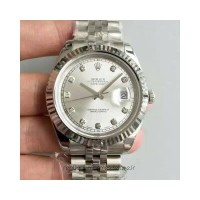 Réplica Rolex Datejust II 116334 41MM Aco Inoxidável Ródio & Diamantes Dial