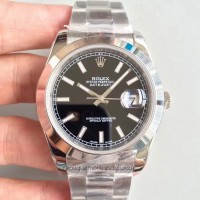 Réplica Rolex Datejust II 126300 41MM Aco Inoxidável Marcador Preto