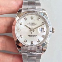 Réplica Rolex Datejust II 126300 41MM Aco Inoxidável Mother Of Pearl Dial