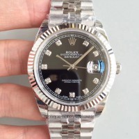 Réplica Rolex Datejust II 126334 41MM Aco Inoxidável Marcador Preto