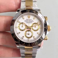 Réplica Rolex Daytona Cosmograph 116519LN Ouro Amarelo & Aco Inoxidável Marcas Brancas