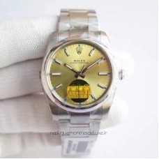 Réplica Rolex Oyster Perpetual 34 114300 Aco Inoxidável Marcador de Champanhe