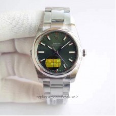 Réplica Rolex Oyster Perpetual 34 114300 Aco Inoxidável Verde Dial