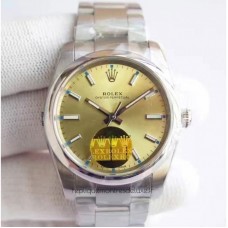 Réplica Rolex Oyster Perpetual 39 114300 Aco Inoxidável Marcador de Champanhe