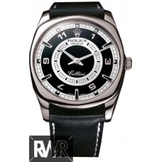 Réplica relogio Rolex Cellini Danaos XL 18k Marque Preto Ouro Branco 4243-9