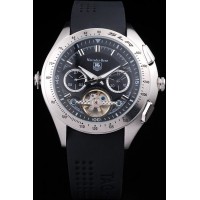 Réplica Tag Heuer SLR Tachymeter Bezel Black Dial Black Rubber Strap Tourbillon